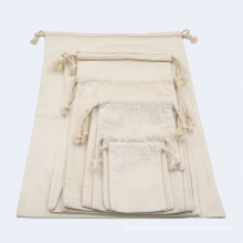 custom printed logo organic cotton gift string bag small canvas drawstring bags